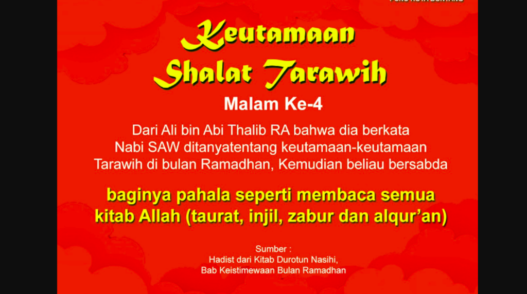 Keutamaan Fadhilah Shalat Tarawih Malam ke 4 5 dan 6 sampai 10 Ramadhan 1446 H